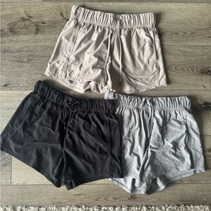 Women's Athletic Works Shorts Set - Black XS, Gray S, Tan S